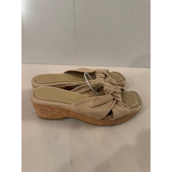 Jimmy Choo Avenue Ballet Pink Wedge Sandal - Size 8 - Picture 8 of 11